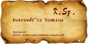 Kutrovácz Szabina névjegykártya